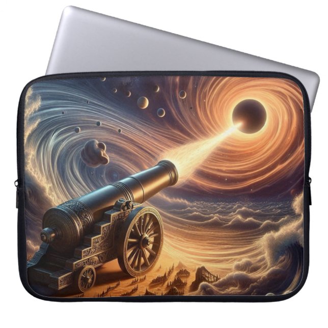 Celestial Cannon: Blast of Cosmic Energy Laptop Sleeve (Front)