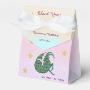Celestial Capricorn Watercolor   1st Birthday Favour Box