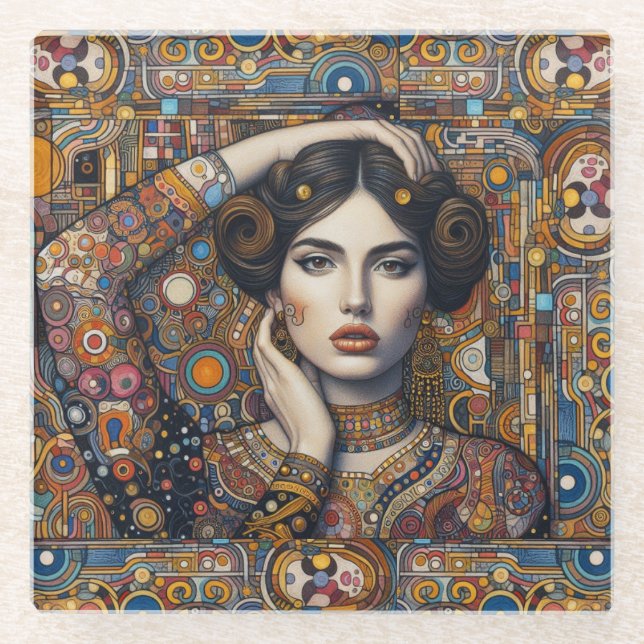 "Celestial Caress" Glass Coaster (Front)