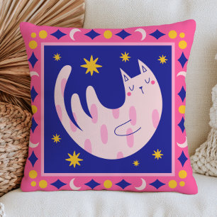 Celestial Cat Dopamine Aesthetic Quirky Feline Cushion