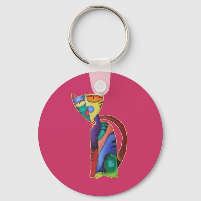 Celestial Cat Key Ring (Front)