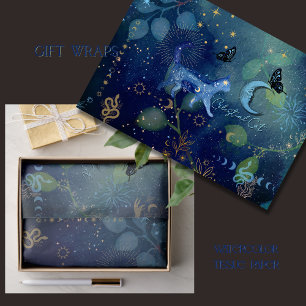 Celestial Cat & Moon Mystical Tissue Paper