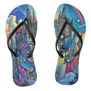 Celestial Cathedral Cityscape Jandals