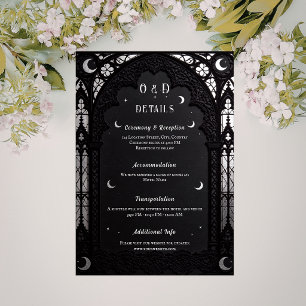 Celestial Cathedral Lace Dark Academia Wedding Enclosure Card