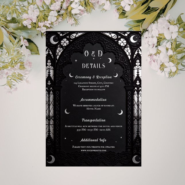 Celestial Cathedral Lace Dark Academia Wedding Enclosure Card (Creator Uploaded)