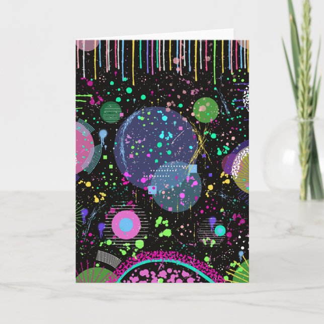 Celestial Celebrations: Maximalist Abstract Art  Card (Front)
