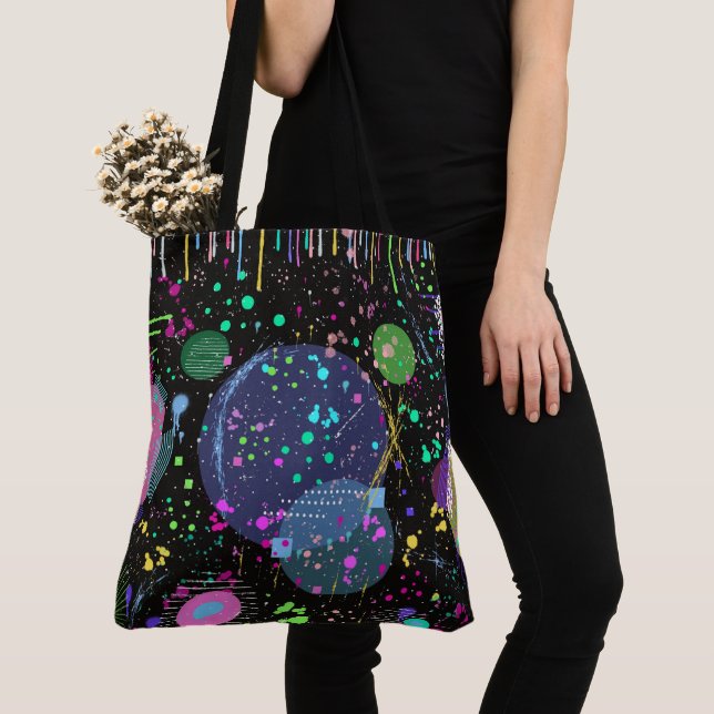Celestial Celebrations: Maximalist Abstract Art  Tote Bag (Close Up)