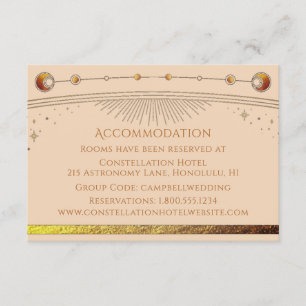 Celestial Champagne Sun Moon Stars Accommodation Enclosure Card