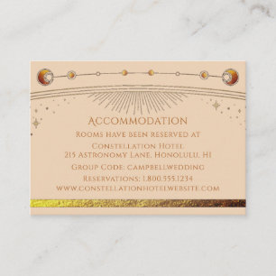 Celestial Champagne Sun Moon Stars Accommodation Enclosure Card