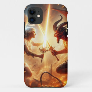 Celestial Clash: Red & Gold Case-Mate iPhone Case