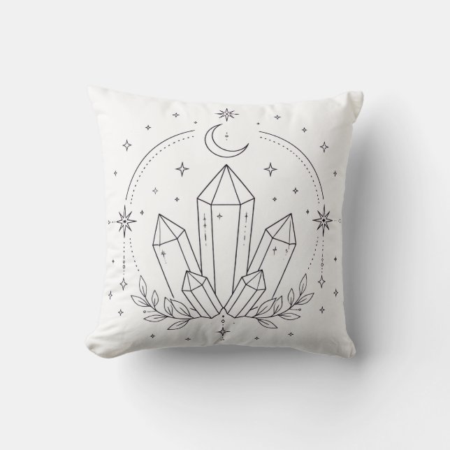 Celestial Colouring Book Pillow | Gem Stones (Front)