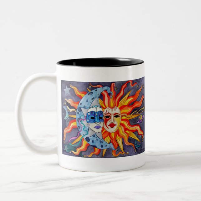 Celestial Comedy and Tragedy Two-Tone Coffee Mug (Left)