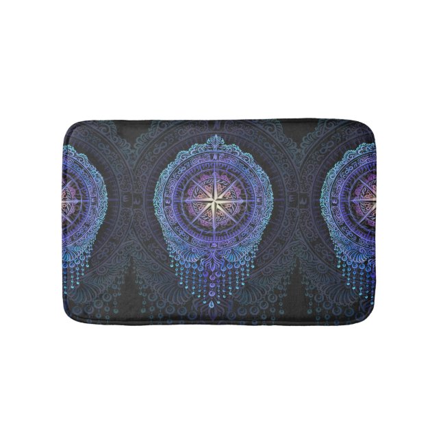 Celestial Compass Mandala Bath Mat (Front)