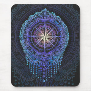 Celestial Compass Mandala Mouse Pad