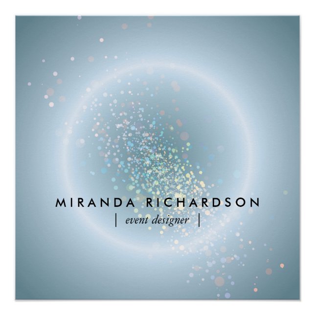 Celestial Confetti Glow Blue Poster (Front)