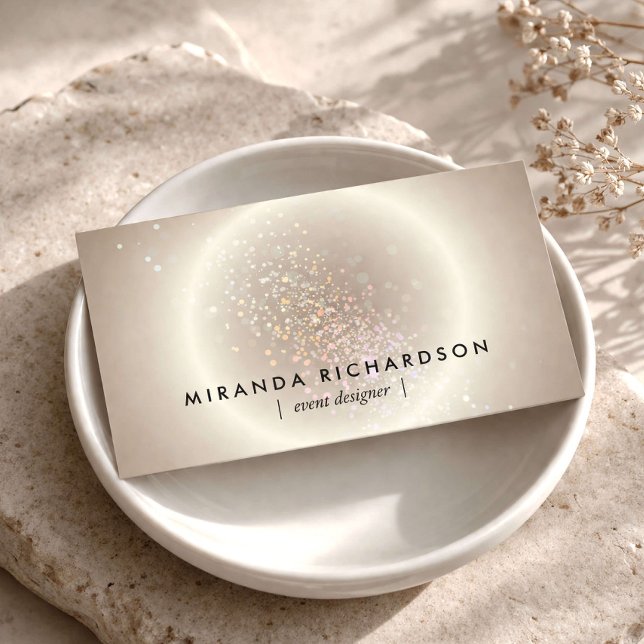 Celestial Confetti Glow Gold Business Card (Creator Uploaded)