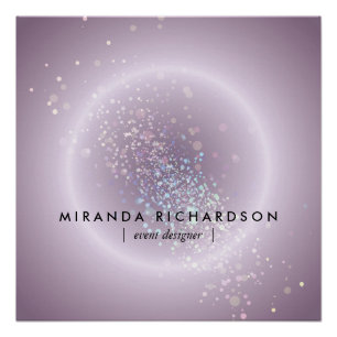Celestial Confetti Glow Purple Poster