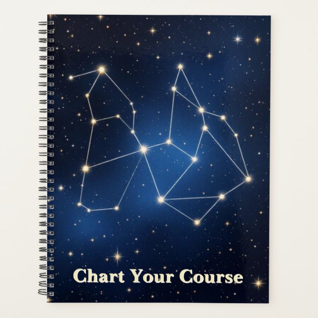 Celestial Constellation Map | Silver Foil Star Cha Planner (Front)