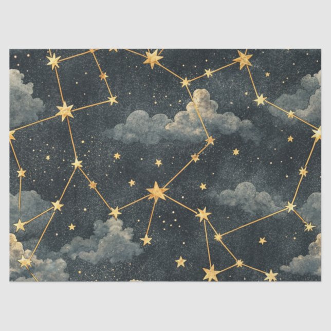 Celestial Constellation Star Pattern (1) Tissue Paper (Front)