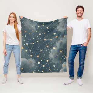 Celestial Constellation Star Pattern (4) Fleece Blanket