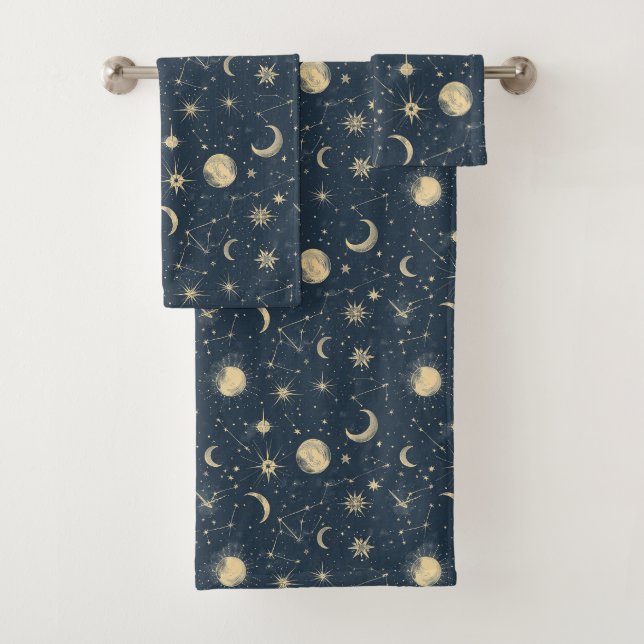 Celestial Constellation - Starry Night (3) Bath Towel Set (Insitu)