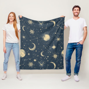Celestial Constellation - Starry Night (3) Fleece Blanket