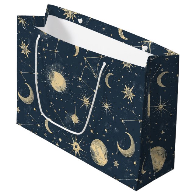 Celestial Constellation - Starry Night (3) Large Gift Bag (Front Angled)