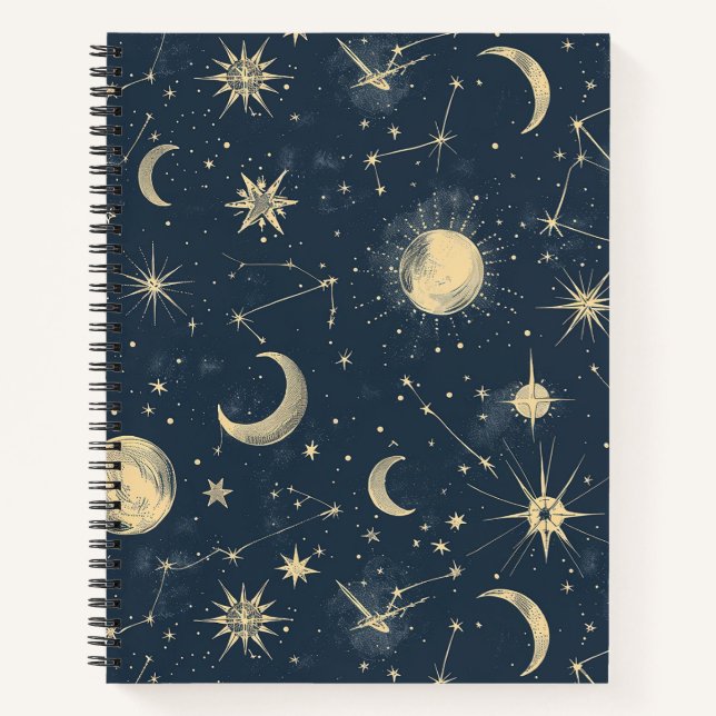 Celestial Constellation - Starry Night (3) Notebook (Front)