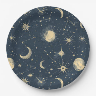 Celestial Constellation - Starry Night (3) Paper Plate