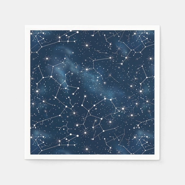 Celestial Constellation - Starry Night (4) Napkin (Front)