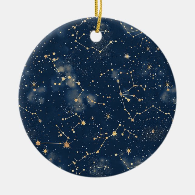 Celestial Constellation - Starry Night (5) Ceramic Tree Decoration (Front)