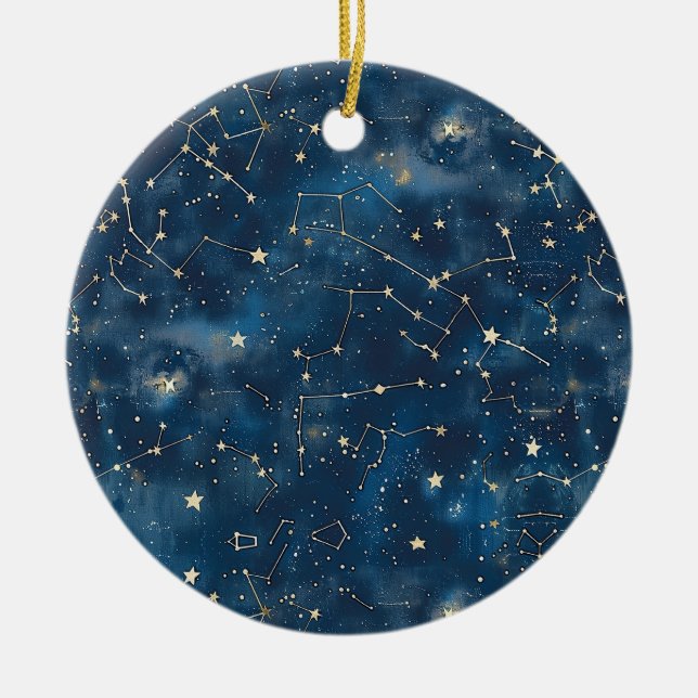 Celestial Constellation - Starry Night (6) Ceramic Tree Decoration (Front)