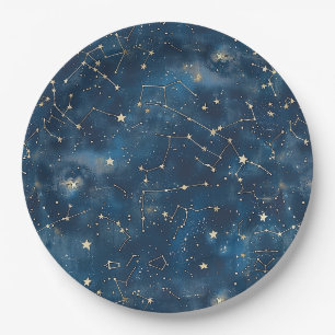 Celestial Constellation - Starry Night (6) Paper Plate
