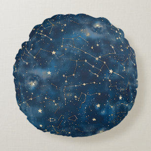 Celestial Constellation - Starry Night (6) Round Cushion