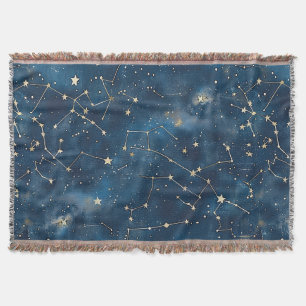 Celestial Constellation - Starry Night (6) Throw Blanket