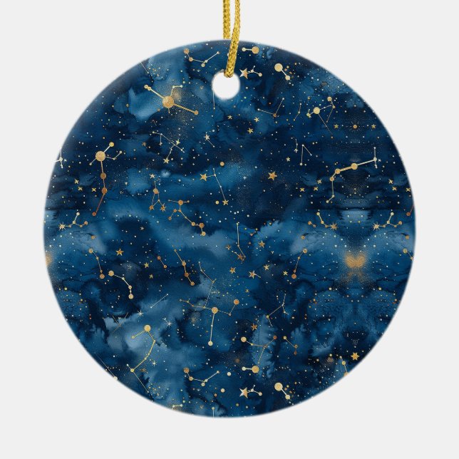 Celestial Constellation - Starry Night (7) Ceramic Tree Decoration (Front)