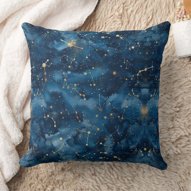Celestial Constellation - Starry Night (7) Cushion (Blanket)