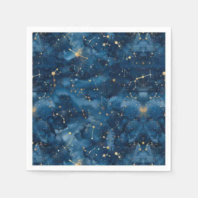 Celestial Constellation - Starry Night (7) Napkin (Front)