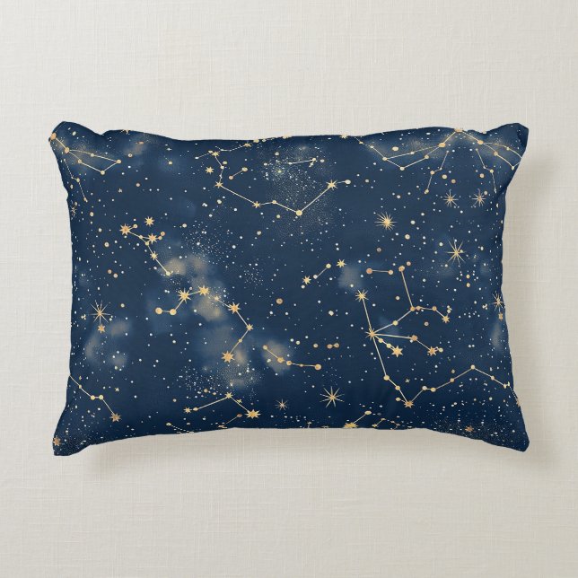 Celestial Constellation - Starry Night Decorative Cushion (Front)