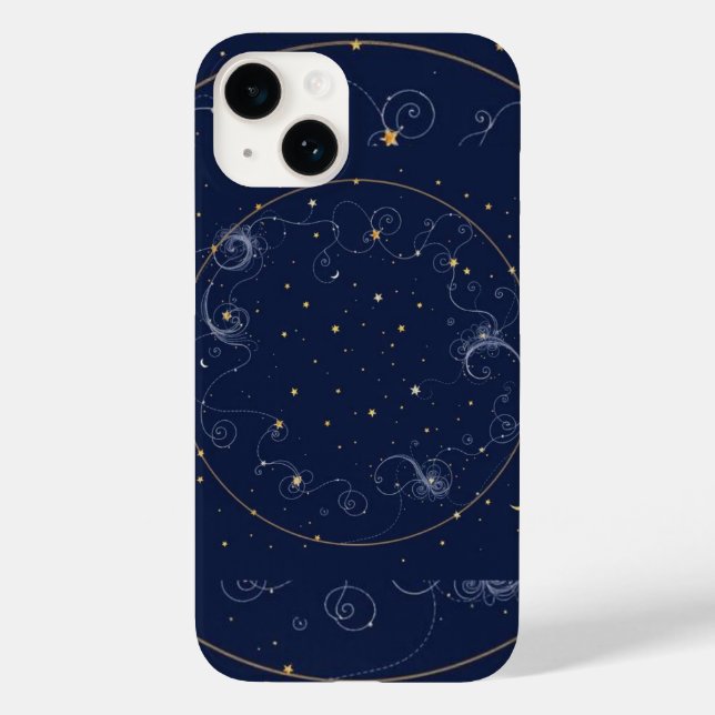 Celestial Constellations Star Map | Moon Phases Ph Case-Mate iPhone Case (Back)