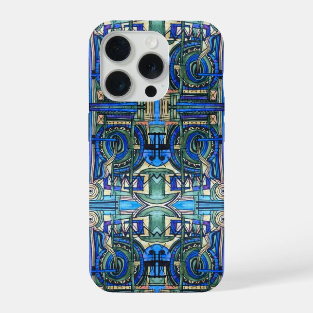 Celestial-Contemporary Geometric Pattern iPhone Case (Back)