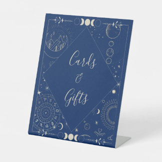 Celestial cosmic ethereal sun moon wedding gifts pedestal sign