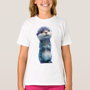 Celestial Cosmic Galaxy Otter Kids T-Shirt