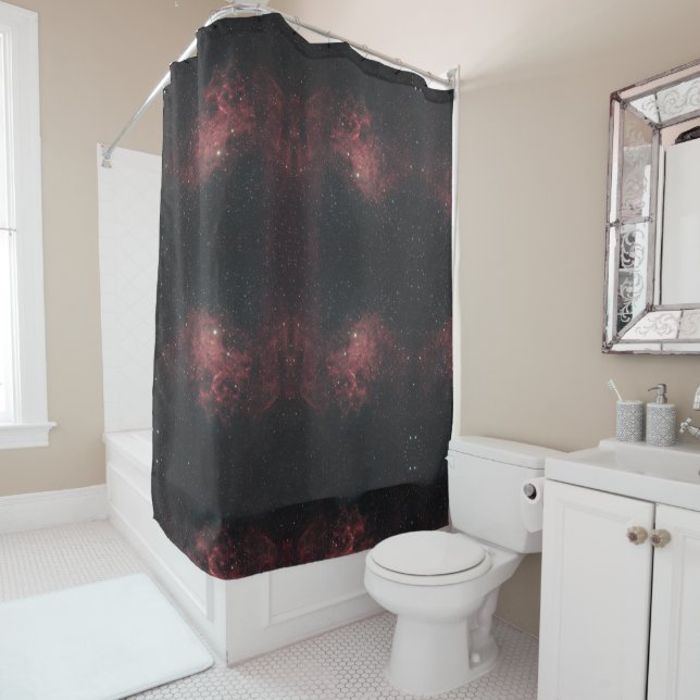 Celestial Cosmic Galaxy Pattern Shower Curtain (In Situ)