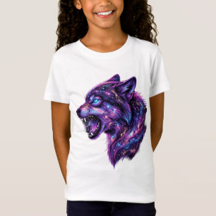 Celestial Cosmic Galaxy Wolf Roar Graphic T-Shirt