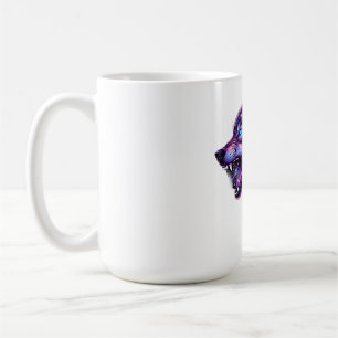 Celestial Cosmic Galaxy Wolf Roar Graphic T-Shirt Coffee Mug