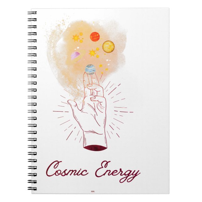 Celestial Cosmic Hand Spiral Notebook - Minimalist (Front)