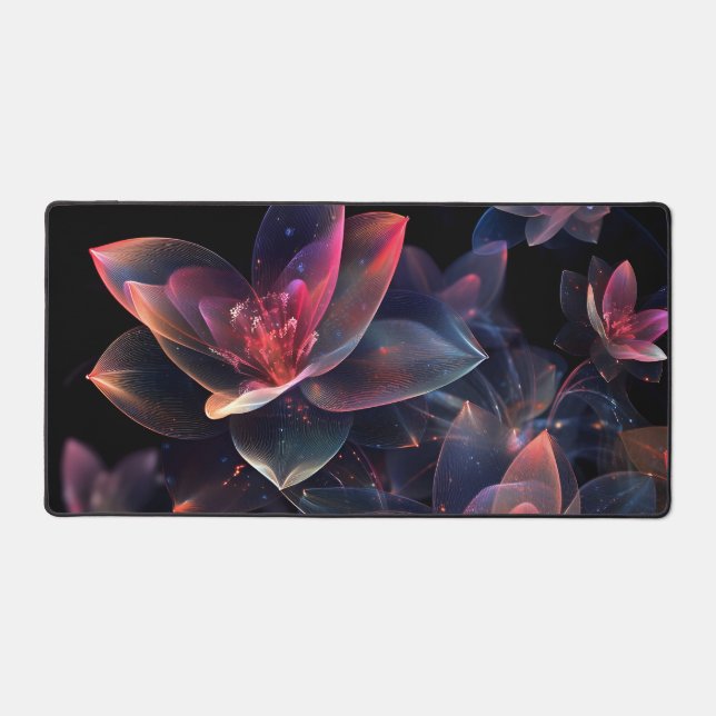 Celestial Cosmic Lotus Bloom Desk Mat (Front)