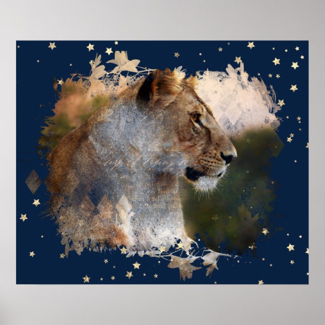 *~* Celestial Cosmos Art AP23 Artistic LIONESS  Poster (Front)