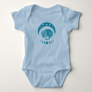 Celestial Crecent Moon Possum Whimsical Nature  Baby Bodysuit